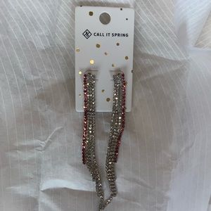 NWT Call It Spring silver and pink dangling earrings